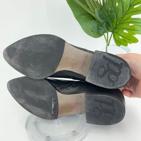 Paul Green Women's Boot Size 8 Block Heel Pointed Bootie Black Leather Zip Up - Picture 11 of 16